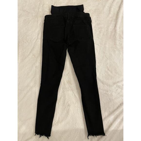 BLANQI Maternity Postpartum Belly Support Skinny Jeans Size 4 Black Distressed - Picture 3 of 10